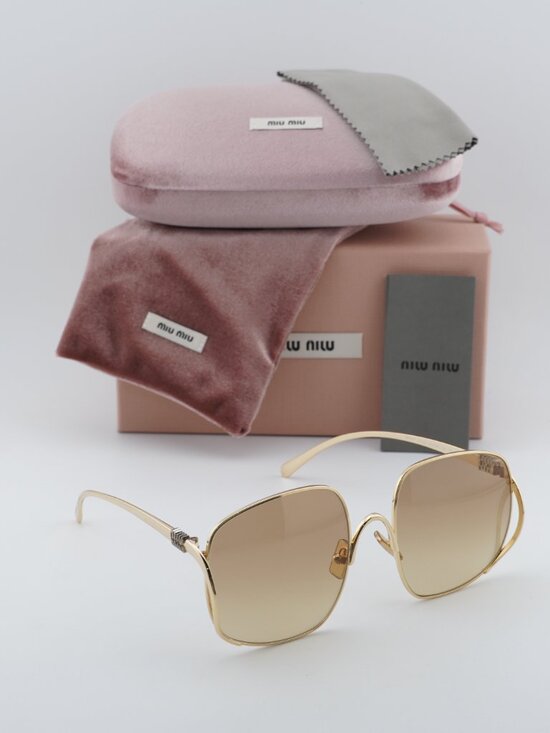 Miu Miu MUA57S 5AK20S Square Sunglasses – Gold\\ Brown main image 5